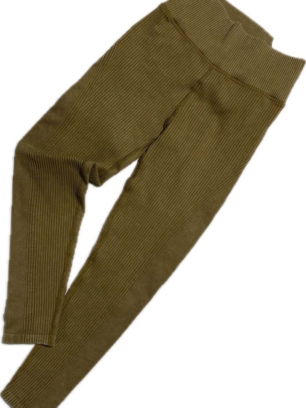 Women's Ribbed Leggings in Olive Green